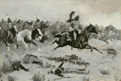 Rushing Red Lodges prošly linií od Frederic Remington
