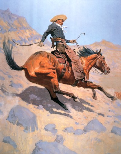 Kovboj (olej na plátně) od Frederic Remington