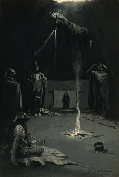 The Going of the Medicine-Horse (Indický Bůh ohně) 1897 od Frederic Remington