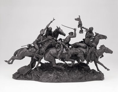 The Old Dragoons of 1850, model 1905, lit 1905-09 (bronz s černou patinou) od Frederic Remington