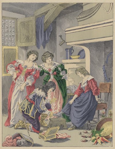 Cendrillon, Popelka (barva litho) od Frederic Theodore (after) Lix
