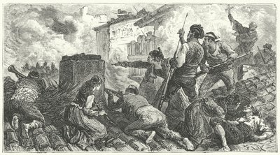 Obrana Zaragozy proti Francouzům od Frederic Theodore (after) Lix