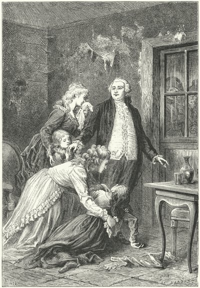 Ludvík XVI. se před popravou loučil s rodinou od Frederic Theodore (after) Lix