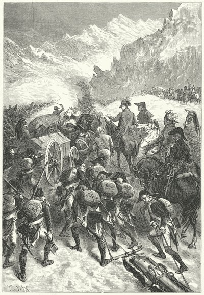 Napoleon vedl svou armádu přes Alpy od Frederic Theodore (after) Lix