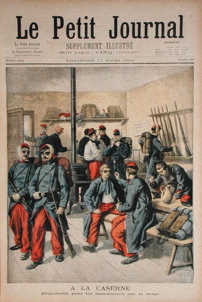 V kasárnách, příprava na manévry ve sněhu, ilustrace z Le Petit Journal, 17. března 1895 od Frederic Theodore Lix
