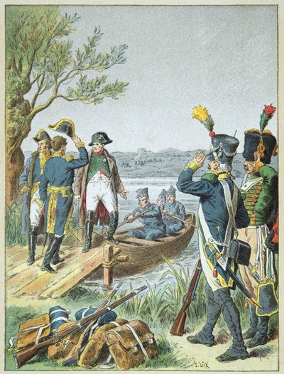 Napoleon Bonaparte a Massena na de Lobau po bitvě u Esslingu, 22. května od Frederic Theodore Lix