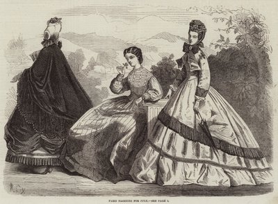Paris Fashions na červenec od Frederic Theodore Lix