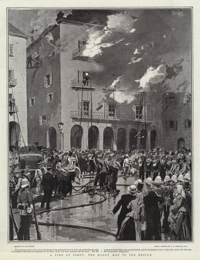 Požár na Korfu, šikovný muž na záchranu od Frederic de Haenen