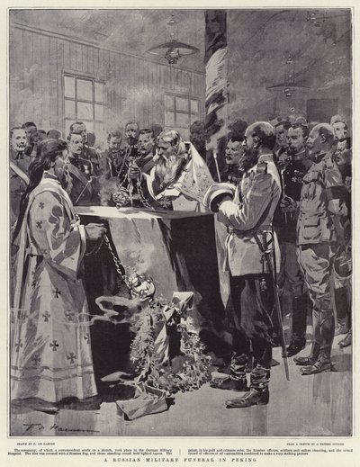 Ruský vojenský pohřeb v Pekingu od Frederic de Haenen
