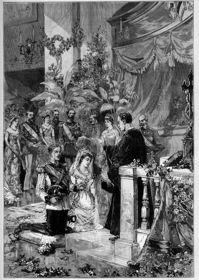 Luteránský sňatek prince Gustava ze Suede (Oscar Gustaf Adolf od Frederic de Haenen