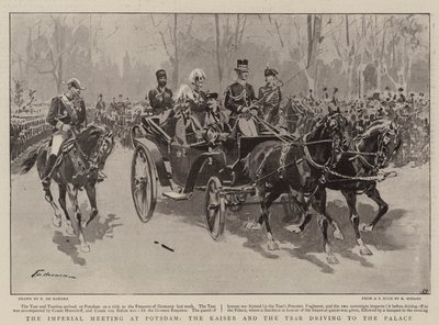 Císařská schůzka v Postupimi, jízda císaře a cara do paláce od Frederic de Haenen