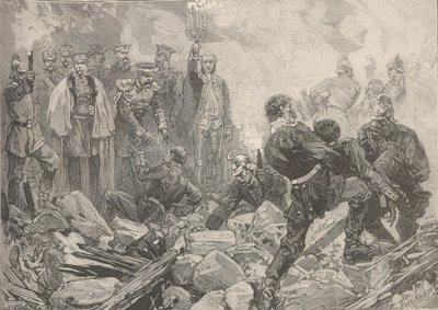 Zimní palác po výbuchu, večer 17. února 1880. od Frederic de Haenen