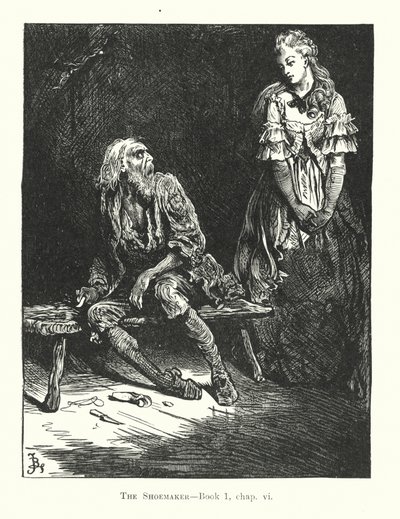 Ilustrace k Dickensově Příběhu dvou měst (litografie) od Frederick (after) Barnard