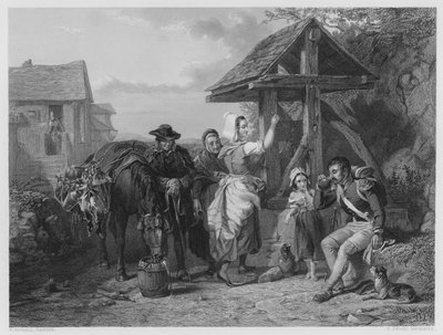 Unavený voják, z obrázku v galerii Vernon (rytina) od Frederick (after) Goodall
