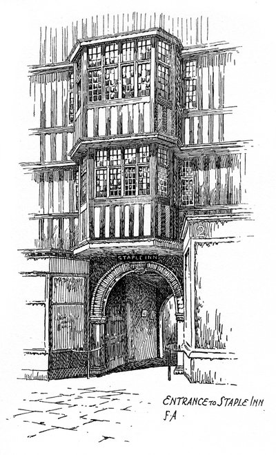 Vchod do Staple Inn, Holborn, Londýn, 1912 od Frederick Adcock
