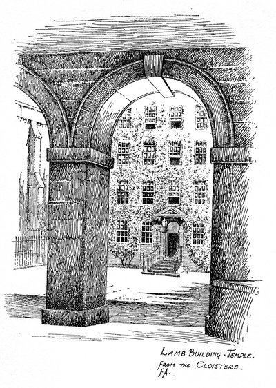 Lamb Building, Temple, z klášterů, Londýn, 1912 od Frederick Adcock