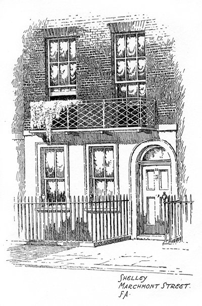 Percy Bysshe Shelleys dům, Marchmont Street, Bloomsbury, Londýn, 1912 od Frederick Adcock