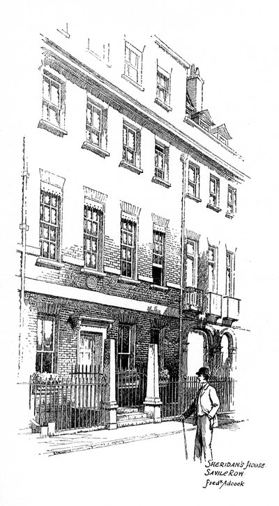 Sheridansův dům, Savile Row, Londýn, 1912. od Frederick Adcock