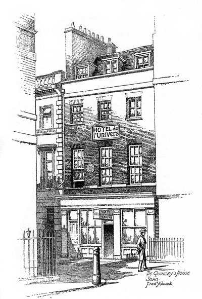 Dům Thomase de Quincey, Soho, Londýn, 1912 od Frederick Adcock