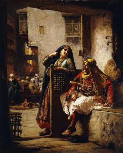 Návštěva od náčelníka, od Frederick Arthur Bridgman