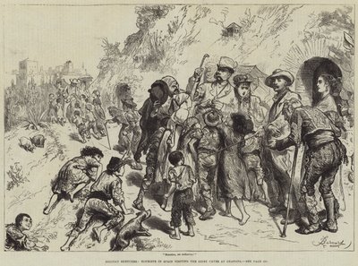Holiday Sketches, Turisté ve Španělsku navštěvující Gipsy Caves v Granadě od Frederick Barnard