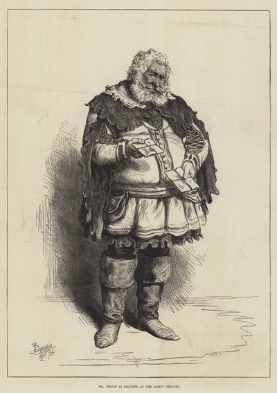 Pan Phelps jako Falstaff, v Gaiety Theatre od Frederick Barnard