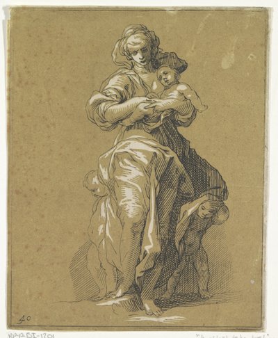Charita se třemi dětmi od Frederick Bloemaert