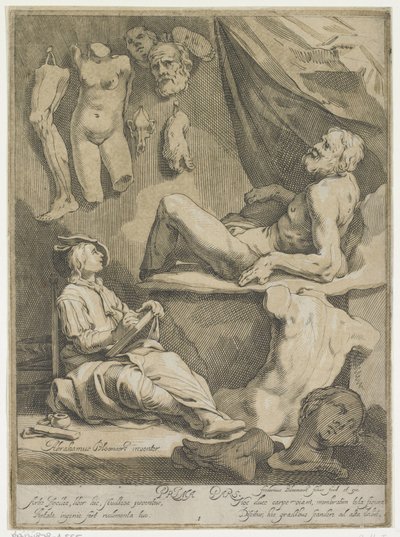 Titulní strana Originální a renomované designové kreslicí knihy Titulní strana pro: Abraham Bloemaert, Originální a proslulá kniha konstryků. Část 1 od Frederick Bloemaert