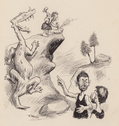 Naši předkové z doby předpotopní od F. Oppera: (litografie) od Frederick Burr Opper