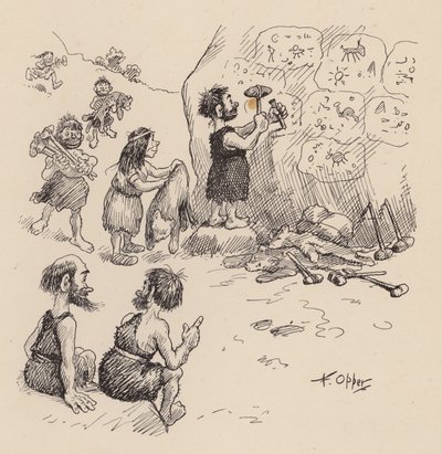 Naši předkové z doby předpotopní od F. Oppera: (litografie) od Frederick Burr Opper