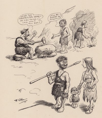 Naši předkové z doby předpotopní od F. Oppera: Číslo třináct (litografie) od Frederick Burr Opper