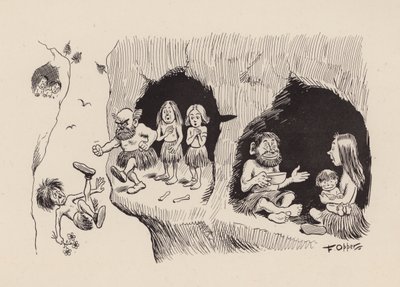 Naši předkové z doby předpotopní od F. Oppera: Číslo třicet devět (litografie) od Frederick Burr Opper