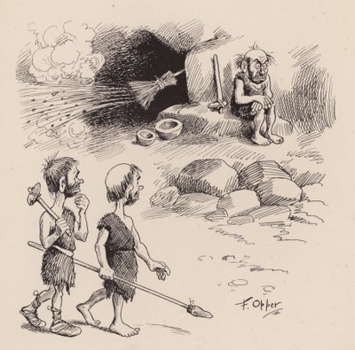 Naši předkové z doby předpotopní od F. Oppera: Číslo třicet tři (litografie) od Frederick Burr Opper