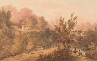 Ulička s postavami - Isle of Wight (?) od Frederick Calvert