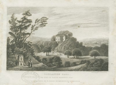 Barlaston Hall: rytina a [polovina 19. století] (tisk) od Frederick Calvert