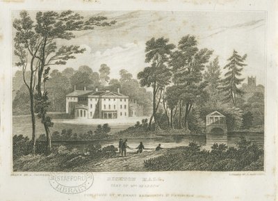 Bishton Hall: rytina, nd [?c1830] od Frederick Calvert