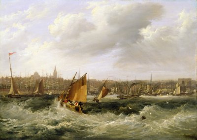 Liverpool, Lancashire od řeky Mersey a New Brighton, 1838 (pár viz 257066) od Frederick Calvert
