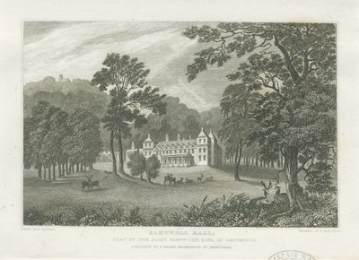 Sandwell Park - Hall: rytina a [polovina 19. století] (tisk) od Frederick Calvert