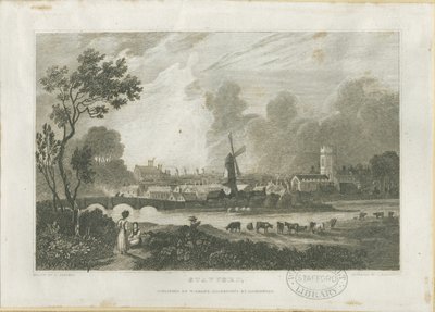 Stafford - jihozápadní pohled: rytina, nd [cca 1830] (tisk) od Frederick Calvert