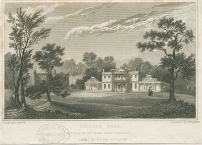 Tixall Hall: rytina, nd [c 1830] (tisk) od Frederick Calvert