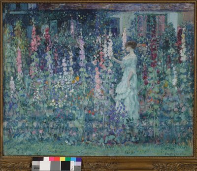 Hollyhocks od Frederick Carl Frieseke