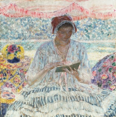 Letní čtení (pod markýzou) od Frederick Carl Frieseke