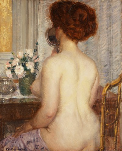 Žena u toaletního stolku od Frederick Carl Frieseke