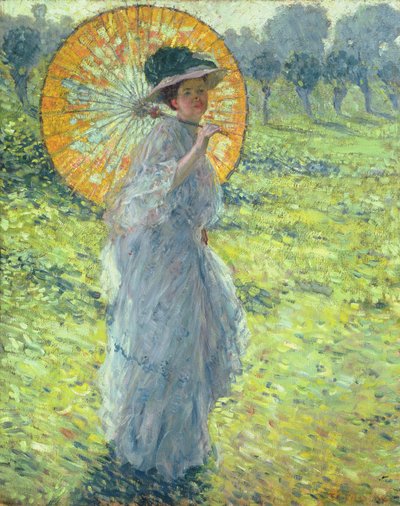 Žena se slunečníkem, c. 1906 (olej na plátně) od Frederick Carl Frieseke