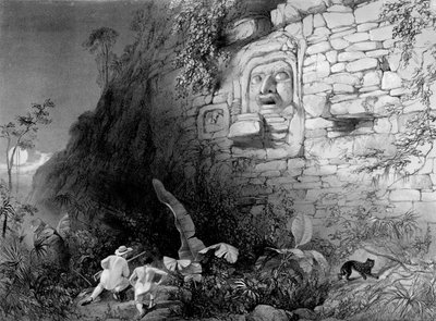 Vedoucí Itzam Na, Izamal, Yucatan, Mexiko, 1844 od Frederick Catherwood