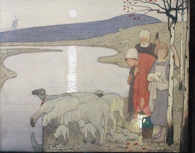 Pastorální, kolem roku 1923 (grafit, akvarel a kvaš na palubě) od Frederick Cayley Robinson