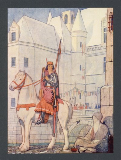 Svatý Martin, 4. století, svátek 11. listopadu (barevná litografie) od Frederick Cayley Robinson