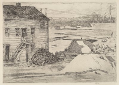 Odliv, most Cos Cob, 1915. od Frederick Childe Hassam