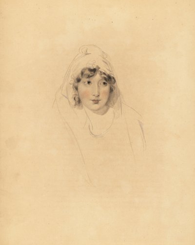 Portrét lady Augusty Lowtherové, hraběnky z Fane, manželky 1. hraběte z Lonsdale. Ručně tónovaná rytina Fredericka Christiana Lewise podle ilustrace sira Thomase Lawrence z P.G. Patmore