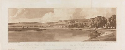 Pohled na Belle Vue a Pont de Seve převzatý z terasy poblíž Pont de St. Cloud 1802; Plate 13 Views in Paris, the Emanuel Volume Trasing of the plate B1981.25.2622 od Frederick Christian Lewis the Elder